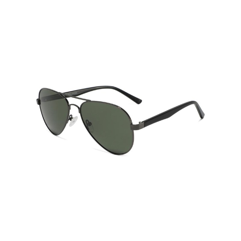 Retro Aviator Acetate Temple Sunglasses grey