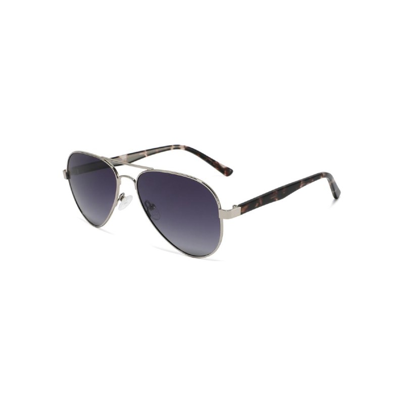 Retro Aviator Acetate Temple Sunglasses midnight