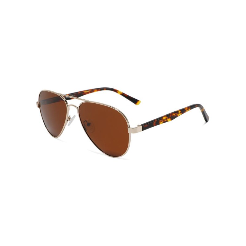 Retro Aviator Acetate Temple Sunglasses tortoise shell