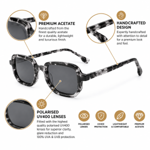 Square Retro Acetate Sunglasses premium image