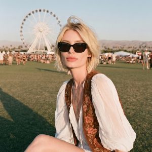 Womens Cat Eye Chunky Sunglasses female model 1