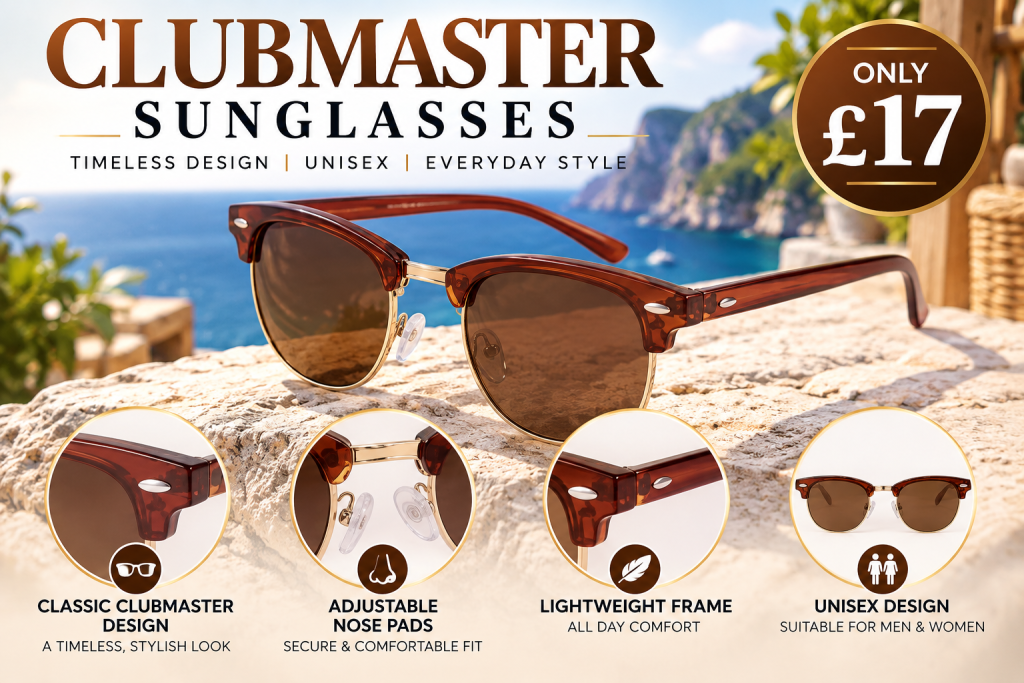Unisex Classic Clubmaster Sunglasses ad