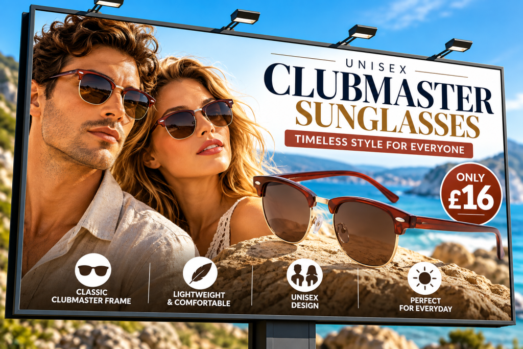 Unisex Classic Clubmaster Sunglasses ad