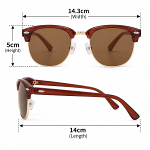 Unisex Classic Clubmaster Sunglasses dimensions