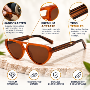 Flat Top Aviator Acetate Sunglasses materials