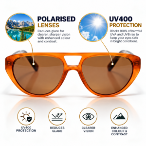 Flat Top Aviator Acetate Sunglasses lenses