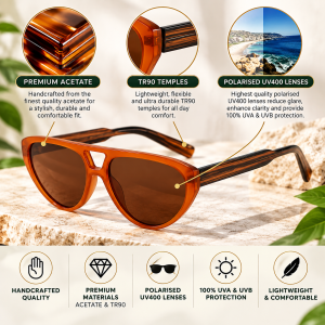 Flat Top Aviator Acetate Sunglasses premium image